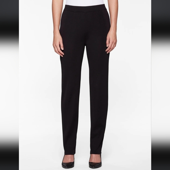 Misook Nancy Straight Leg Mylana Knit Pant Black Women's Small - Picture 1 of 9